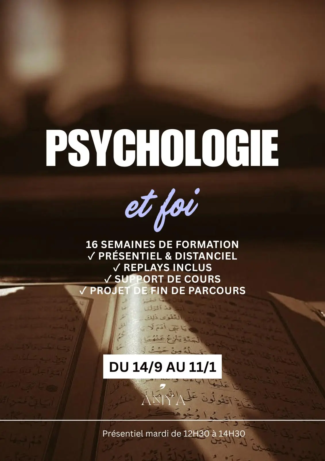 Affiche de la formation Psychologie islamique — et foi